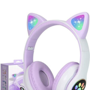 Fone De Ouvido Bluetooth Orelha Gatinho Infantil Led Sem Fio - Imagem 7