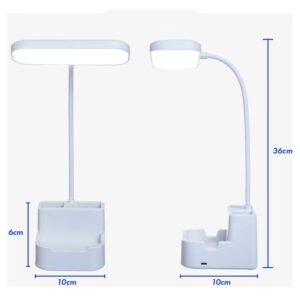 Mini Luminaria De Mesa Flexível 3 Cor Led Abajur Sem Fio Com Porta Caneta E Celular - Imagem 6