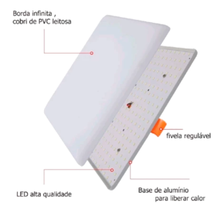 Painel Plafon Led Borda Infinita 38w - Imagem 2