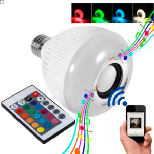 Lampada Bluetooth Luz Rgb Música Caixinha Som C/ Controle - Imagem 1