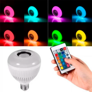 Lampada Bluetooth Luz Rgb Música Caixinha Som C/ Controle - Imagem 2