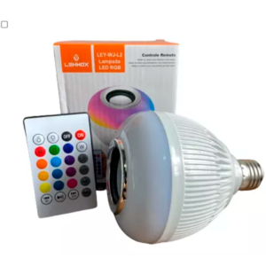 Lampada Bluetooth Luz Rgb Música Caixinha Som C/ Controle - Imagem 5