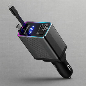 Carregador Veicular Turbo 120w 4 Em 1 Cabo Lightning Tipo C - Imagem 8