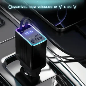 Carregador Veicular Turbo 120w 4 Em 1 Cabo Lightning Tipo C - Imagem 7