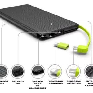 Bateria Externa Power Bank 10000mah Pn-951 Pineng - Imagem 10