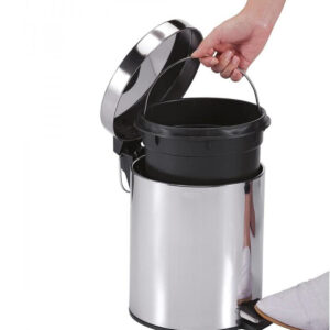 Lixeira De Banheiro Em Aço Inox 7 Litros Com Pedal Premium Cor Inox - Imagem 2