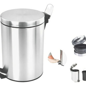 Lixeira De Banheiro Em Aço Inox 7 Litros Com Pedal Premium Cor Inox - Imagem 9