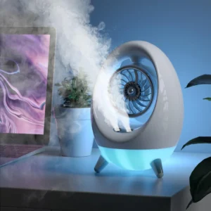 Mini Ventilador Umidificador Spray Portátil Usb Com Led - Imagem 7