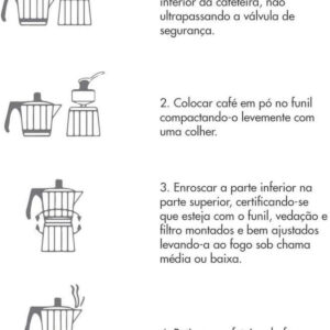 Cafeteira De Alumínio Italiana 300ml Serve 6 Xícaras - Imagem 4