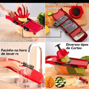 Fatiador E Ralador de Legumes Multifuncional 6 em 1 - Imagem 3