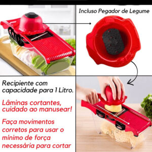 Fatiador E Ralador de Legumes Multifuncional 6 em 1 - Imagem 7