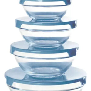 Jogo Potes De Vidro 5 Peças Herméticos Com Tampa Redondo