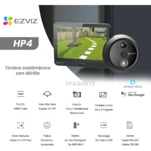 Smart Campainha Olho Magico Wi-fi Ezviz Hp4 - Imagem 4