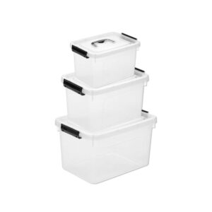 Kit 3 Organizadores de Escritório, Brinquedoteca e Quarto Transparente 3L, 5L e 10L - Imagem 1