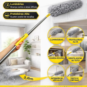 Espanador De Pó Telescópico Microfibra Extensível - Imagem 6