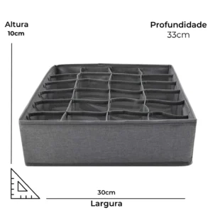 Colmeia Organizadora Gavetas Para Calcinhas Meias Cuecas Gravata 24 Nichos Cinza - Imagem 4
