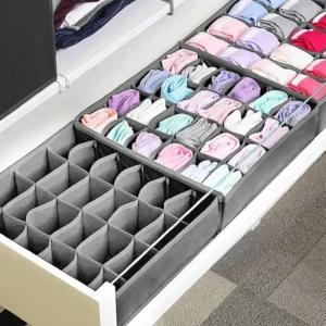 Colmeia Organizadora Gavetas Para Calcinhas Meias Cuecas Gravata 24 Nichos Cinza - Imagem 6