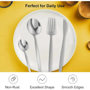 Conjunto De Talheres De Aço Luxo Inoxidável 24pcs Faqueiros Cor Prata - Imagem 8
