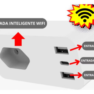 Tomada Inteligente Wi-Fi 3 Pinos 2 USB 1 Tipo-C Alexa Google - Imagem 3