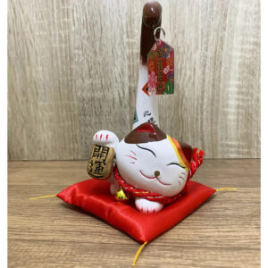 Gato da Sorte Maneki Neko Porcelana Calda Longa Almofada - Imagem 7