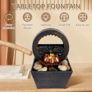 Fontes de Água Internas com luz de mesa decoração de fonte de água interna - Imagem 5
