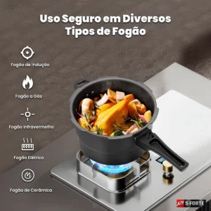 Panela De Pressão 4 Litros Em Alumínio Reforçado Com Tampa E Alta Durabilidade Premium - Imagem 2