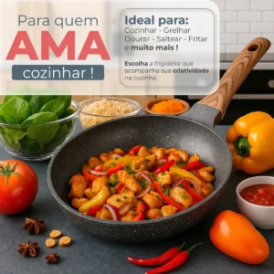 Panela Frigideira Antiaderente Cerâmica Dinda Home Indução Gás Elétrico Linha Premium - Imagem 2