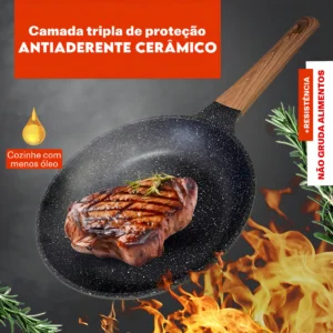 Panela Frigideira Antiaderente Cerâmica Dinda Home Indução Gás Elétrico Linha Premium - Imagem 9