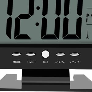 Relógio Digital De Mesa A Pilhas Preto Despertador Led Grande Data Temperatura Ideal Quarto Escritório - Imagem 7