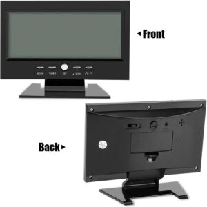 Relógio Digital De Mesa A Pilhas Preto Despertador Led Grande Data Temperatura Ideal Quarto Escritório - Imagem 8
