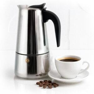 Cafeteira Italiana Aço Inox 300ml 6 Xicaras Café Expresso Cor Prateado - Imagem 1