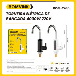 Torneira Elétrica De Bancada 4000w 110v ou 220v - Imagem 3