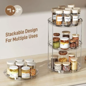 Organizador Geladeira Maquiagem Giratório Armário Multiuso Incolor - Imagem 8