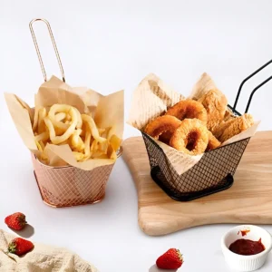 Mini Cesto P Fritura Servir Porções Quentes Batata Frita - Imagem 2