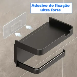 Suporte Papel Higiênico Adesivo Elegante Parede Celular - Imagem 9