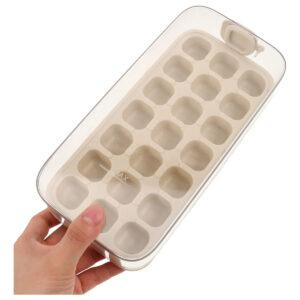 Formas De Gelo Papinha Bebe Tempero Silicone 21 Cubos Bege - Imagem 1