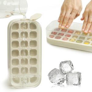 Formas De Gelo Papinha Bebe Tempero Silicone 21 Cubos Bege - Imagem 3