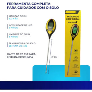 Medidor Digital De Ph Umidade Do Solo Temperatura Terra Luz Solar Plantas Luminosidade - Imagem 9