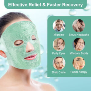 Máscara Facial Térmica Quente Fria Relaxante Em Veludo E Gel - Imagem 2