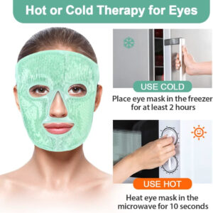 Máscara Facial Térmica Quente Fria Relaxante Em Veludo E Gel - Imagem 9