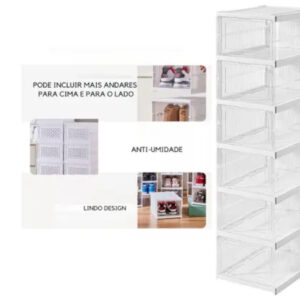Kit 6 Caixas Organizadora Guardar Sapato Tênis Sapateira - Imagem 5