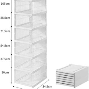 Kit 6 Caixas Organizadora Guardar Sapato Tênis Sapateira - Imagem 2