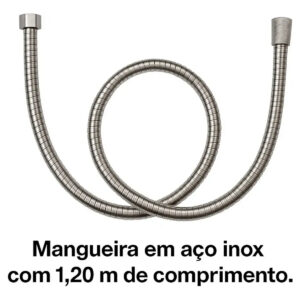Ducha Higiênica Chuveirinho De Banheiro Aço Inox 120cm - Imagem 3