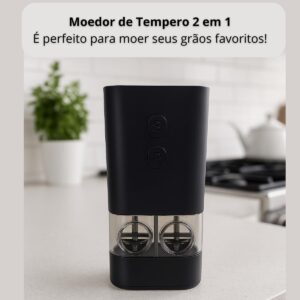 Moedor Elétrico Sal E Pimenta 2 Em 1 Duplo, Usb Recarregável - Imagem 3