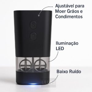 Moedor Elétrico Sal E Pimenta 2 Em 1 Duplo, Usb Recarregável - Imagem 6