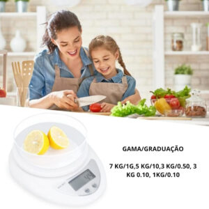 Balança Digital Alimento Com Bandeja Até 5kg Branca Capacidade Máxima 5 Kg Cor Branco - Imagem 2