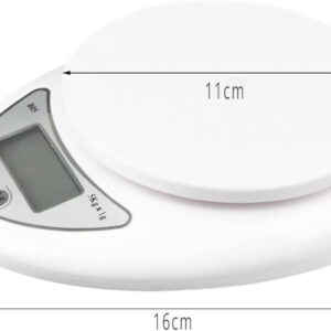 Balança Digital Alimento Com Bandeja Até 5kg Branca Capacidade Máxima 5 Kg Cor Branco - Imagem 8