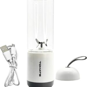 Mini Liquidificador Portátil Tomate MAZ-007 6 Lâminas Vidro Usb Branco - Imagem 2