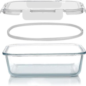 Conjunto 2 Potes Hermético Vidro 370ml 640ml Marmita Fitness Resistente A Variação De Temperatura - Imagem 6