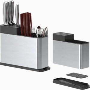 Escorredor Organizador De Talheres Inox Suporte Porta Faca Inox - Imagem 2